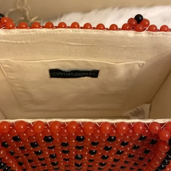 NWT Cynthia RowleyRare Watermelon Acrylic Beaded Tote Shoulder Bag 🍉